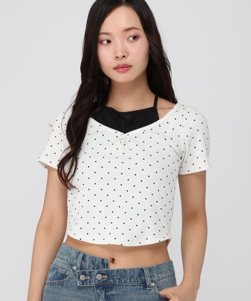 3.3 Field Trip (3.3フィールドトリップ)の「3.3 Field Trip/ドットレイヤード半袖(Tシャツ/カットソー・レディース・ホワイト/ブラック/グレー・FREE)」の13枚目の写真