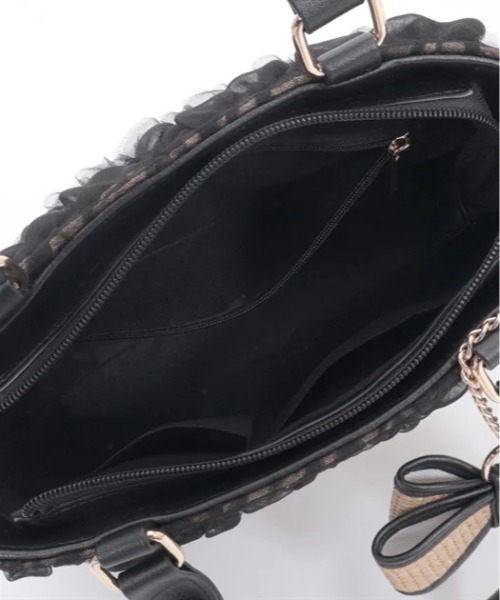 axes femme（アクシーズファム）の「チュールレイヤード雑材バッグ（ショルダーバッグ・レディース・キナリ/グレイッシュベージュ/ブラック・FREE）」の19枚目の写真