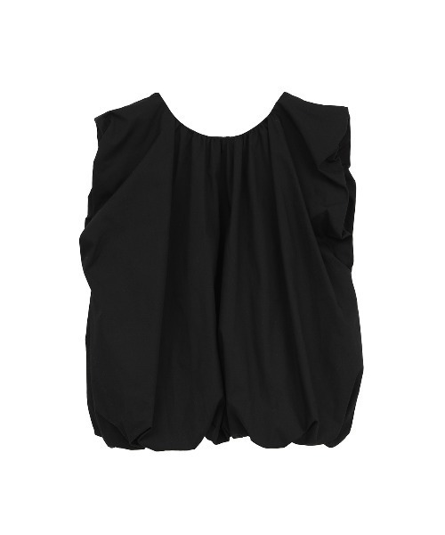 CLANE(クラネ)の「W FACE BALLOON GATHER RIBBON TOPS(シャツ/ブラウス・レディース・サックスブルー/ブラック/ホワイト・2/1)」の4枚目の写真