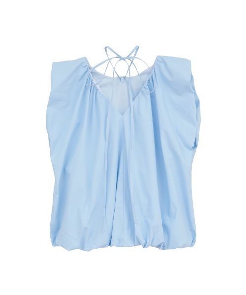 CLANE(クラネ)の「W FACE BALLOON GATHER RIBBON TOPS(シャツ/ブラウス・レディース・サックスブルー/ブラック/ホワイト・2/1)」の6枚目の写真