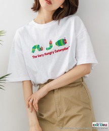【はらぺこあおむし/The Very Hungry Caterpillar】【コットン100%のしっかりした生地 ドロップショルダー】オリジナルデザイン 刺繍Tシャツ エリック・カール 絵本 キャラクター グッズ ユニセックス