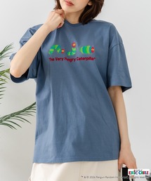 【はらぺこあおむし/The Very Hungry Caterpillar】【コットン100%のしっかりした生地 ドロップショルダー】オリジナルデザイン 刺繍Tシャツ エリック・カール 絵本 キャラクター グッズ ユニセックス