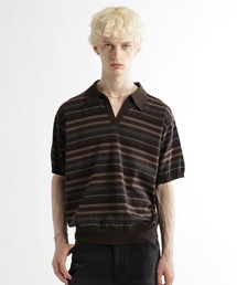 HARE（ハレ）の「ボーダースキッパーポロニット(HARE)（ポロシャツ）」