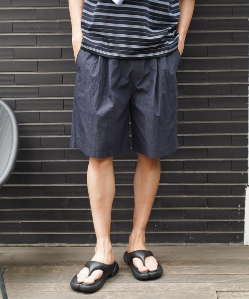 BAYFLOW(ベイフロー)の「90’sワイドショートパンツ(その他パンツ・メンズ・ネイビー/ブラック・MEDIUM/LARGE)」の1枚目の写真