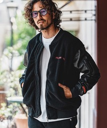 mj11644- Synthetic Leather×Boa Combo MA-1 Jacket  ＭＡ-１ジャケット(F26A100)