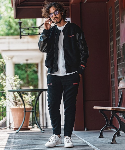 felkod(フィルコッド)の「mj11644- Synthetic Leather×Boa Combo MA-1 Jacket MA-1ジャケット(F26A100)(MA-1・メンズ・ブラック/ホワイト×ブラック・S/M/L)」の15枚目の写真