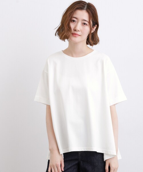 grove(グローブ)の「【遮熱/吸水速乾/UVカット】フレアシルエットTシャツ(Tシャツ/カットソー・レディース・グレー/オフホワイト/ブルーグリーン/ブラック・01/02/03/04/05)」の5枚目の写真