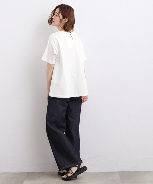 grove(グローブ)の「【遮熱/吸水速乾/UVカット】フレアシルエットTシャツ(Tシャツ/カットソー・レディース・グレー/オフホワイト/ブルーグリーン/ブラック・01/02/03/04/05)」の7枚目の写真