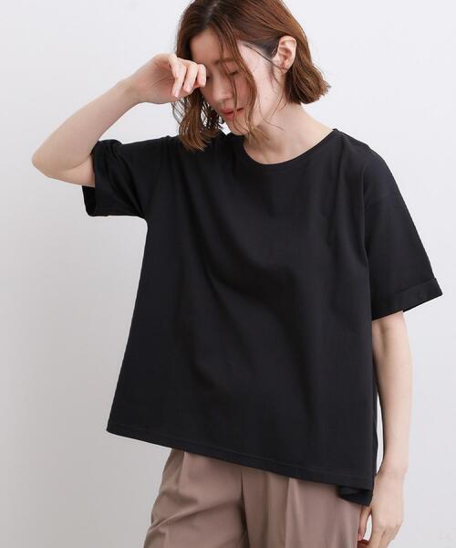 grove(グローブ)の「【遮熱/吸水速乾/UVカット】フレアシルエットTシャツ(Tシャツ/カットソー・レディース・グレー/オフホワイト/ブルーグリーン/ブラック・01/02/03/04/05)」の14枚目の写真