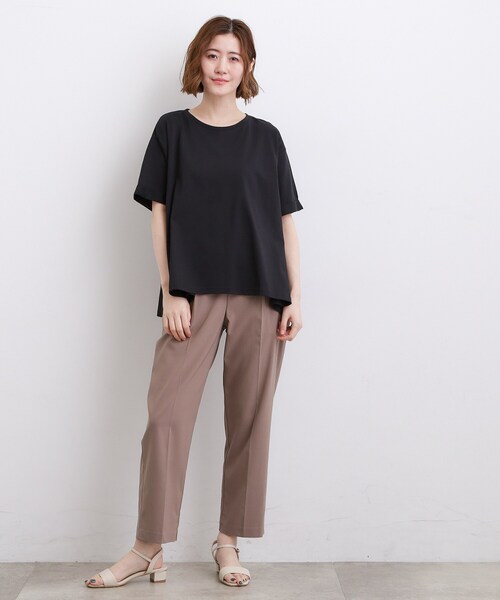 grove(グローブ)の「【遮熱/吸水速乾/UVカット】フレアシルエットTシャツ(Tシャツ/カットソー・レディース・グレー/オフホワイト/ブルーグリーン/ブラック・01/02/03/04/05)」の16枚目の写真
