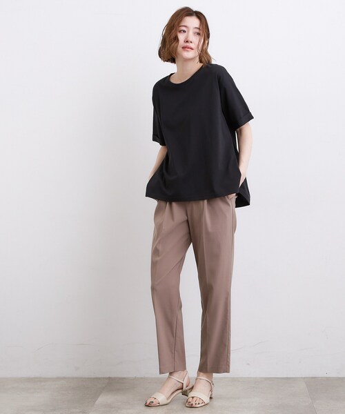 grove(グローブ)の「【遮熱/吸水速乾/UVカット】フレアシルエットTシャツ(Tシャツ/カットソー・レディース・グレー/オフホワイト/ブルーグリーン/ブラック・01/02/03/04/05)」の17枚目の写真