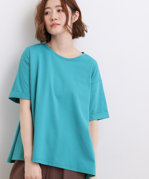 grove(グローブ)の「【遮熱/吸水速乾/UVカット】フレアシルエットTシャツ(Tシャツ/カットソー・レディース・グレー/オフホワイト/ブルーグリーン/ブラック・01/02/03/04/05)」の21枚目の写真