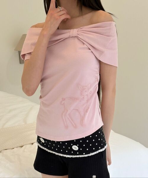 ILLIGO(イリゴ)の「セイソディアボウオフショルダーティーピンク(Tシャツ/カットソー・レディース・その他・OS)」の7枚目の写真