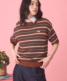 Penny（ペニー）の「【PENNEY'S】レトロボーダー半袖ニット（ニット/セーター）」