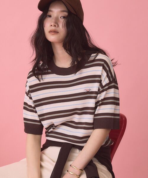 PENNEY'S】レトロボーダー半袖ニット（ニット/セーター）｜PENNEYS（ぺ
