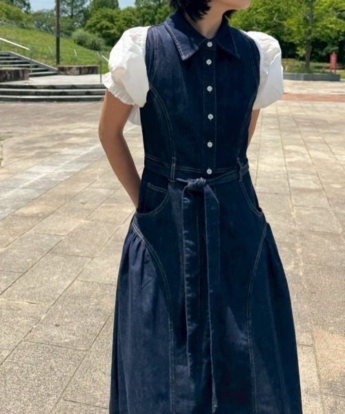 AMAIL(アマイル)の「Vintage Denim Dress(ワンピース・レディース・ブルー・FREE)」の10枚目の写真