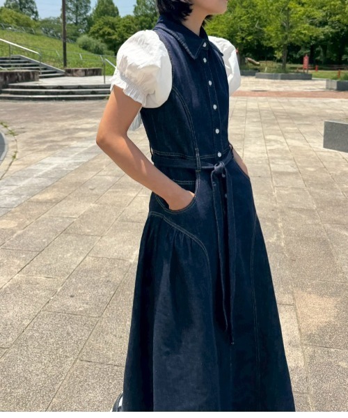 AMAIL(アマイル)の「Vintage Denim Dress(ワンピース・レディース・ブルー・FREE)」の11枚目の写真