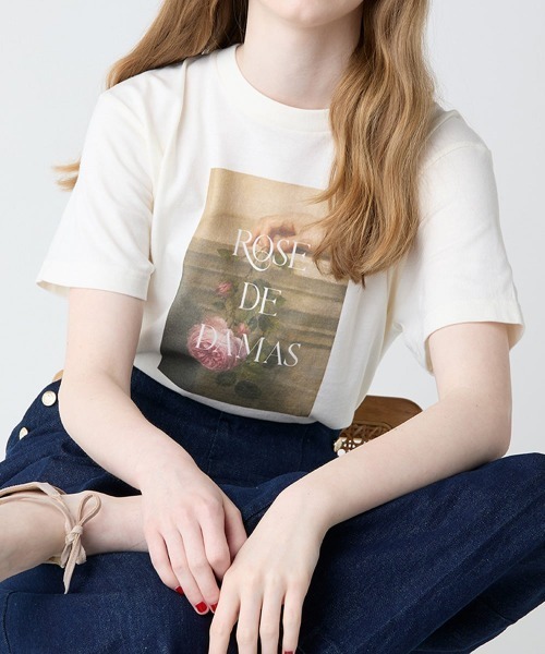 an another angelus(アンアナザーアンジェラス)の「絵画フラワープリントT/fint フィント(Tシャツ/カットソー・レディース・ピンク/イエロー/パープル/チャコールグレー・FREE)」の15枚目の写真