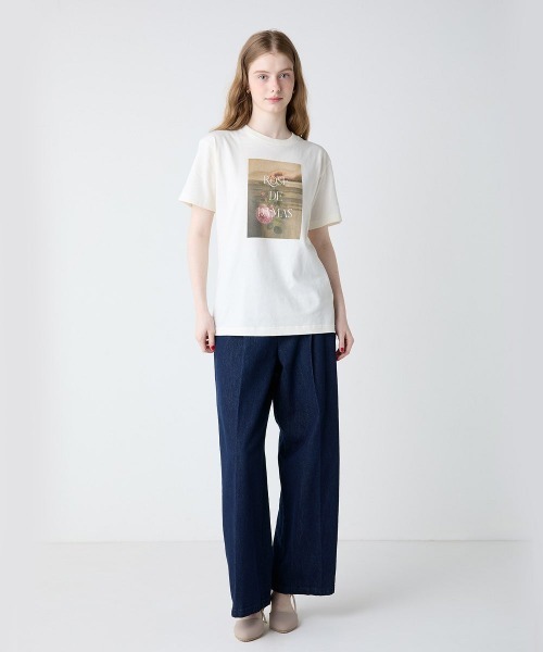 an another angelus(アンアナザーアンジェラス)の「絵画フラワープリントT/fint フィント(Tシャツ/カットソー・レディース・ピンク/イエロー/パープル/チャコールグレー・FREE)」の16枚目の写真