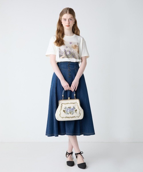 an another angelus(アンアナザーアンジェラス)の「絵画フラワープリントT/fint フィント(Tシャツ/カットソー・レディース・ピンク/イエロー/パープル/チャコールグレー・FREE)」の10枚目の写真