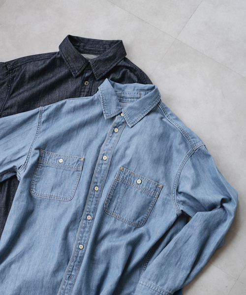 U by SPICK&SPAN（ユーバイスピックアンドスパン）の「ライトデニムカーペンターシャツ（シャツ/ブラウス・レディース・ブルー/ネイビー・FREE）」の3枚目の写真