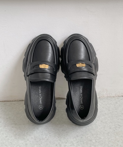 Shoes in Closet（シューズインクローゼット）の「【新入荷】+6.5㎝ 軽量 厚底 ゴールドコイン スニーカー ローファー 6554（スニーカー・レディース・ダークブラウン系8/ブラック/ブラック系8・3L/L/LL/M/S）」の11枚目の写真