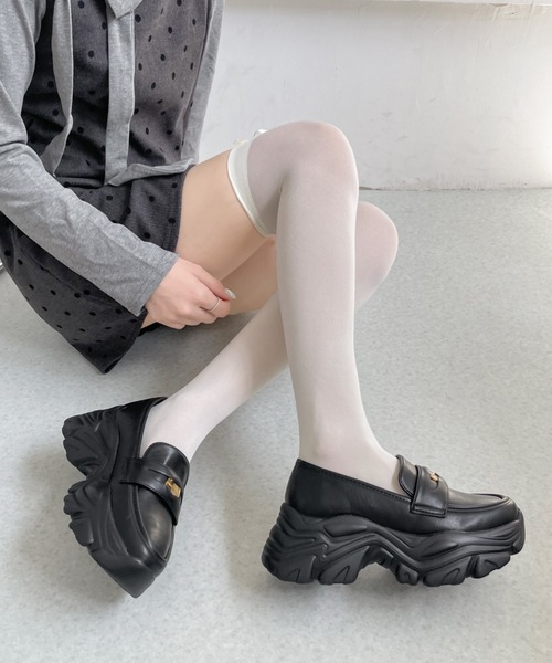 Shoes in Closet（シューズインクローゼット）の「【新入荷】+6.5㎝ 軽量 厚底 ゴールドコイン スニーカー ローファー 6554（スニーカー・レディース・ダークブラウン系8/ブラック/ブラック系8・3L/L/LL/M/S）」の9枚目の写真