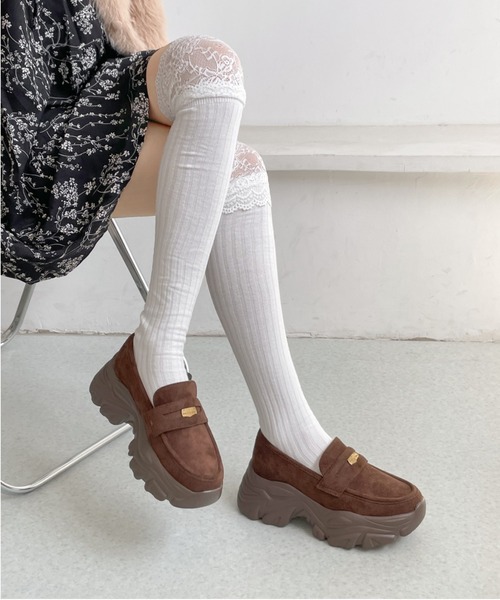 Shoes in Closet（シューズインクローゼット）の「【新入荷】+6.5㎝ 軽量 厚底 ゴールドコイン スニーカー ローファー 6554（スニーカー・レディース・ダークブラウン系8/ブラック/ブラック系8・3L/L/LL/M/S）」の19枚目の写真