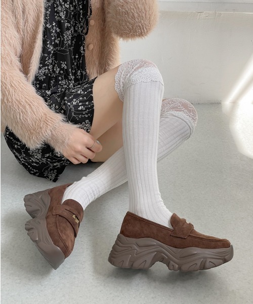 Shoes in Closet（シューズインクローゼット）の「【新入荷】+6.5㎝ 軽量 厚底 ゴールドコイン スニーカー ローファー 6554（スニーカー・レディース・ダークブラウン系8/ブラック/ブラック系8・3L/L/LL/M/S）」の22枚目の写真