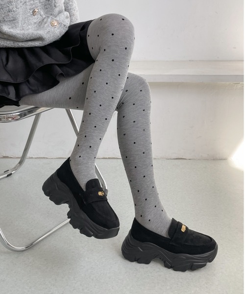 Shoes in Closet（シューズインクローゼット）の「【新入荷】+6.5㎝ 軽量 厚底 ゴールドコイン スニーカー ローファー 6554（スニーカー・レディース・ダークブラウン系8/ブラック/ブラック系8・3L/L/LL/M/S）」の15枚目の写真