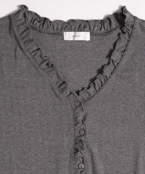 MUHET(ミュエータ)の「eyelet frill cardigan / アイレットフリルカーディガン(カーディガン/ボレロ・レディース・チャコールグレー/ブラウン/ネイビー・FREE)」の20枚目の写真