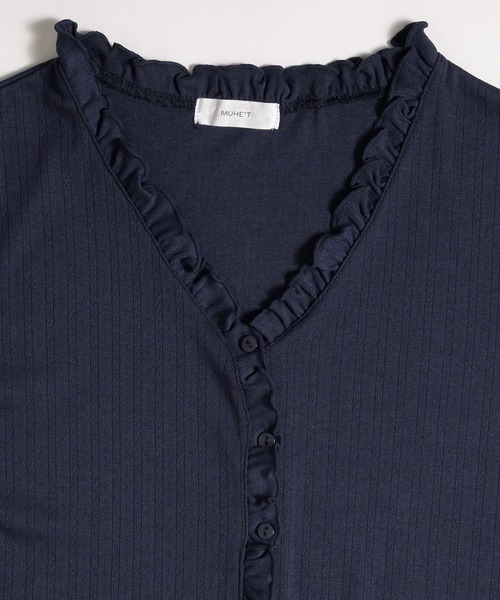 MUHET(ミュエータ)の「eyelet frill cardigan / アイレットフリルカーディガン(カーディガン/ボレロ・レディース・チャコールグレー/ブラウン/ネイビー・FREE)」の11枚目の写真