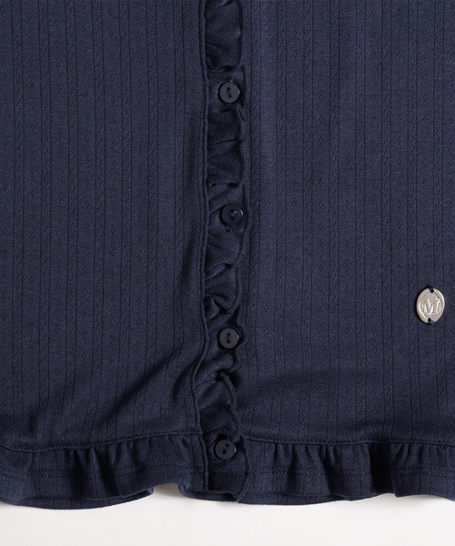 MUHET(ミュエータ)の「eyelet frill cardigan / アイレットフリルカーディガン(カーディガン/ボレロ・レディース・チャコールグレー/ブラウン/ネイビー・FREE)」の7枚目の写真