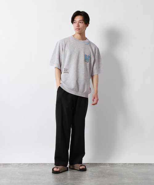 GLOBAL WORK（グローバルワーク）の「スウェットライクオテラク半袖ニットＴ/852730（ニット/セーター・メンズ・ブラウン/グレー/チャコールグレー/ライトグレー・SMALL/MEDIUM/LARGE/X-LARGE）」の14枚目の写真