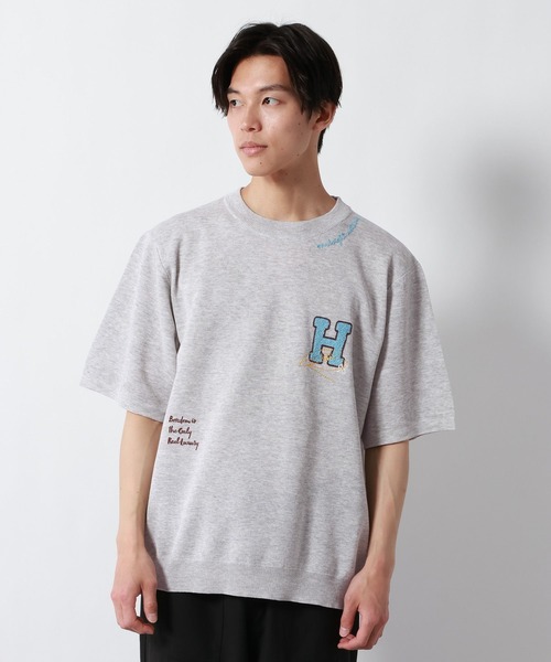 GLOBAL WORK（グローバルワーク）の「スウェットライクオテラク半袖ニットＴ/852730（ニット/セーター・メンズ・ブラウン/グレー/チャコールグレー/ライトグレー・SMALL/MEDIUM/LARGE/X-LARGE）」の17枚目の写真