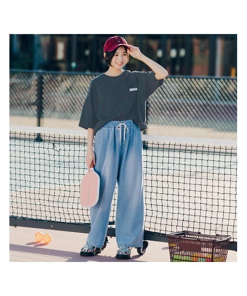 Belle Maison(ベルメゾン)の「【STANDARD me】シームポケット付き綿素材ハーフスリーブTシャツ(Tシャツ/カットソー・キッズ・サックスブルー/スミクロ/ベージュ系その他・XXS/M/S/XS)」の8枚目の写真