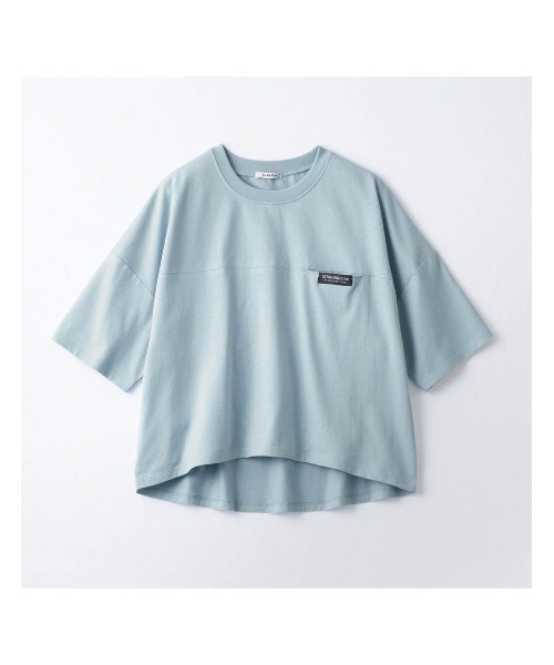 Belle Maison(ベルメゾン)の「【STANDARD me】シームポケット付き綿素材ハーフスリーブTシャツ(Tシャツ/カットソー・キッズ・サックスブルー/スミクロ/ベージュ系その他・XXS/M/S/XS)」の5枚目の写真