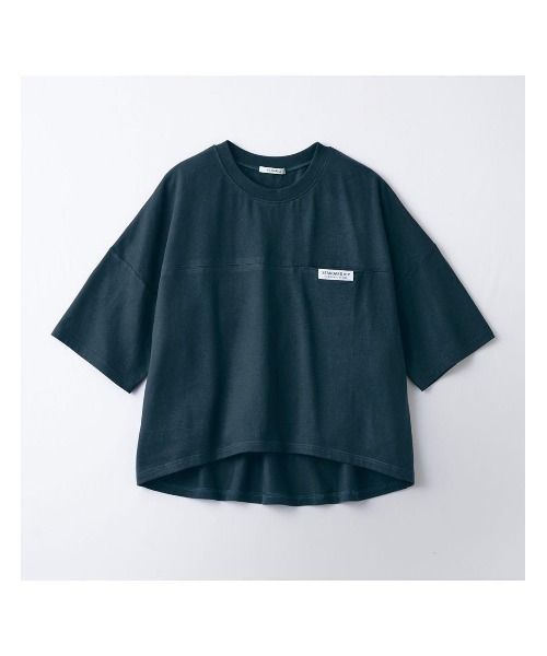 Belle Maison(ベルメゾン)の「【STANDARD me】シームポケット付き綿素材ハーフスリーブTシャツ(Tシャツ/カットソー・キッズ・サックスブルー/スミクロ/ベージュ系その他・XXS/M/S/XS)」の7枚目の写真