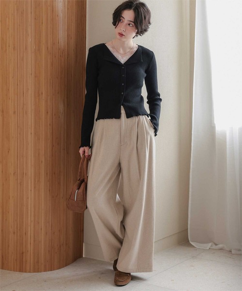 titivate（ティティベイト）の「ウールライクダブルタックワイドパンツ（その他パンツ・レディース・ライトベージュ/チャコール/ダークブラウン/ライトグレー・SP/S/M/L）」の16枚目の写真
