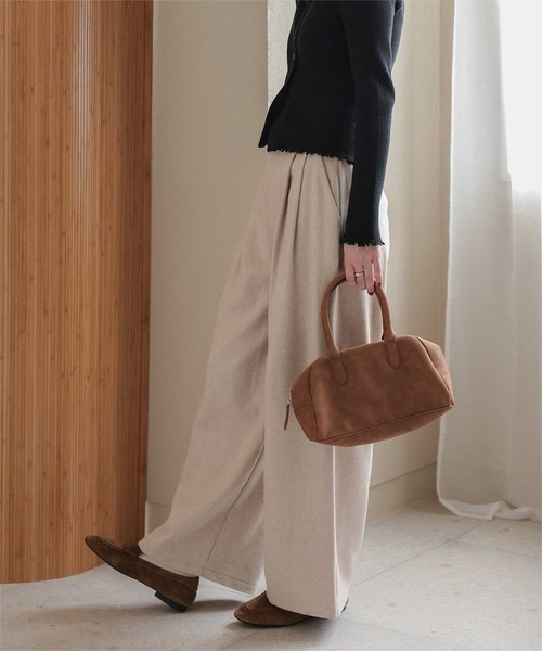 titivate（ティティベイト）の「ウールライクダブルタックワイドパンツ（その他パンツ・レディース・ライトベージュ/チャコール/ダークブラウン/ライトグレー・SP/S/M/L）」の17枚目の写真