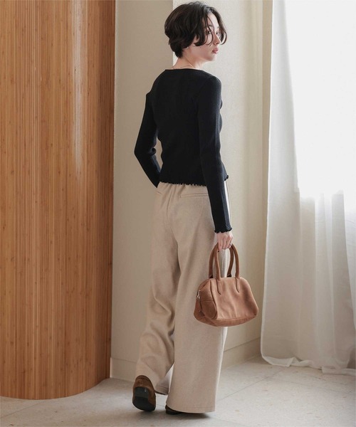 titivate（ティティベイト）の「ウールライクダブルタックワイドパンツ（その他パンツ・レディース・ライトベージュ/チャコール/ダークブラウン/ライトグレー・SP/S/M/L）」の19枚目の写真
