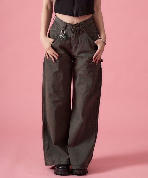 mindseeker girls(マインドシーカーガールズ)の「Carabiner Straight Cotton Pants / カラビナ付きストレートコットンパンツ(カーゴパンツ・レディース・ベージュ/カーキ・S/M)」の14枚目の写真