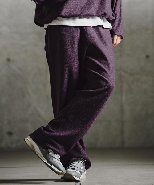 GLIMCLAP(グリムクラップ)の「mp15197-Knit-Like Jersey Wide Straight Trousers ニットソーワイドストレートパンツ(211-009-gla-cg)(その他パンツ・メンズ・キャメル/パープル/ミックスグレー/ブラック・L/M/S)」の5枚目の写真