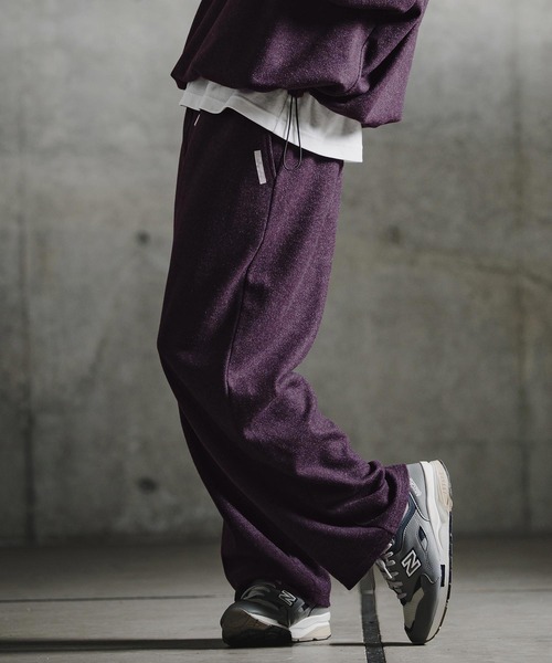 GLIMCLAP(グリムクラップ)の「mp15197-Knit-Like Jersey Wide Straight Trousers ニットソーワイドストレートパンツ(211-009-gla-cg)(その他パンツ・メンズ・キャメル/パープル/ミックスグレー/ブラック・L/M/S)」の6枚目の写真