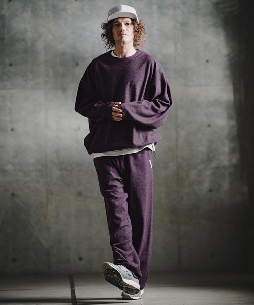 GLIMCLAP(グリムクラップ)の「mp15197-Knit-Like Jersey Wide Straight Trousers ニットソーワイドストレートパンツ(211-009-gla-cg)(その他パンツ・メンズ・キャメル/パープル/ミックスグレー/ブラック・L/M/S)」の8枚目の写真