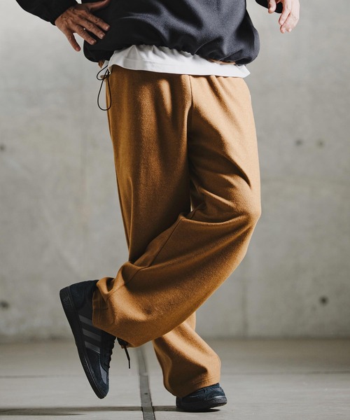 GLIMCLAP(グリムクラップ)の「mp15197-Knit-Like Jersey Wide Straight Trousers ニットソーワイドストレートパンツ(211-009-gla-cg)(その他パンツ・メンズ・キャメル/パープル/ミックスグレー/ブラック・L/M/S)」の11枚目の写真