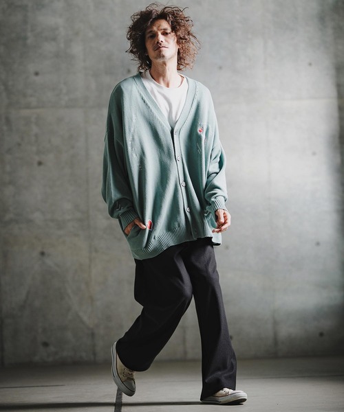 GLIMCLAP(グリムクラップ)の「mp15197-Knit-Like Jersey Wide Straight Trousers ニットソーワイドストレートパンツ(211-009-gla-cg)(その他パンツ・メンズ・キャメル/パープル/ミックスグレー/ブラック・L/M/S)」の20枚目の写真