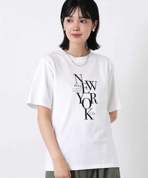 Gready Brilliant（グレディブリリアン）の「タイポロゴプリントＴシャツ（Tシャツ/カットソー・レディース・カーキ/オフホワイト/ブラック・FREE）」の5枚目の写真