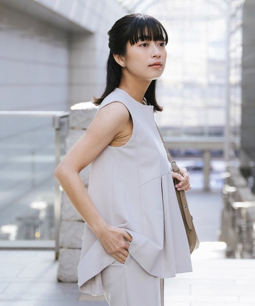 Sirin（シリン）の「≪セットアップ可≫ポンチノースリフレアトップス（Tシャツ/カットソー・レディース・ネイビー/グレー・FREE）」の5枚目の写真