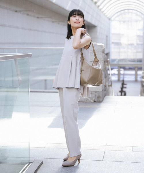 Sirin（シリン）の「≪セットアップ可≫ポンチノースリフレアトップス（Tシャツ/カットソー・レディース・ネイビー/グレー・FREE）」の3枚目の写真